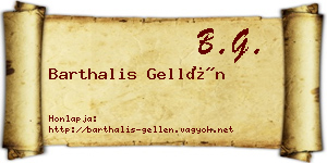 Barthalis Gellén névjegykártya